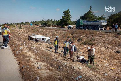 وفاة شخصين وإصابة 21 جراء حوادث سير وحرائق في سوريا في الساعات الـ 24 ‏الماضية ‏