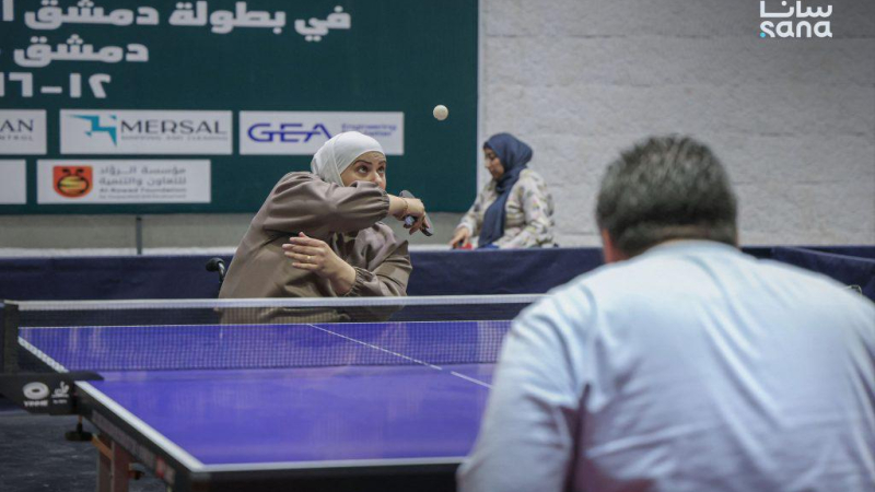 IMG 0668 البطولة الدولية لرواد كرة الطاولة للرجال والسيدات تواصل منافساتها بدمشق