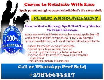 Powerful Spells for Vengeance, Revenge Spells to Inflict Harm +27836633417