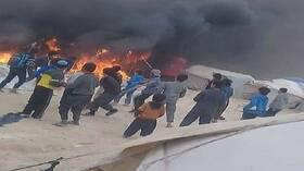 وفاة 3 أشخاص في حريق بمخيم الهول في ريف الحسكة السورية