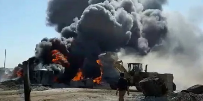 ضربات صاروخية عنيفة تستهدف مصافي النفط السوري شرقي حلب