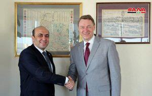 نائب وزير خارجية بيلاروس يبحث مع السفير العمراني سبل تعزيز العلاقات الثنائية بين سورية وبيلاروس