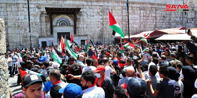 المشاركون في إحياء يوم القدس العالمي بدمشق: لا خيار لمواجهة كيان الاحتلال إلا بالمقاومة بكل أشكالها