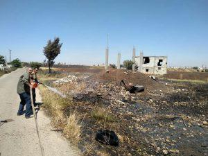 إخماد حريق على مساحة 10 دونمات بمحاصيل قمح وشعير في أراضي باب عمرو بحمص