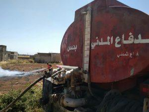 إخماد حريق على مساحة 10 دونمات بمحاصيل قمح وشعير في أراضي باب عمرو بحمص