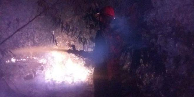 إخماد حريق في قرية الذهبية بريف حمص