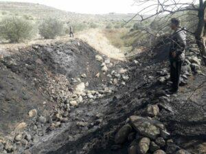 إخماد حريق بأشجار زيتون على امتداد 5 دونمات في أراضي شين بريف حمص