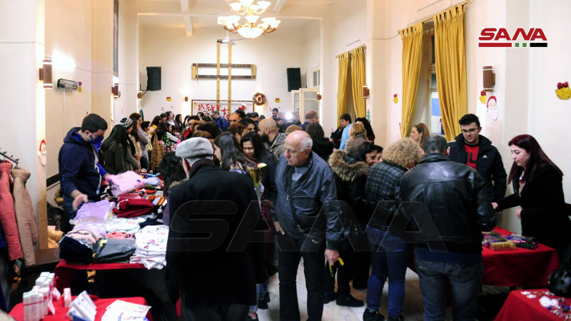 بازار خيري في كنيسة اللاتين بدمشق بمناسبة أعياد الميلاد