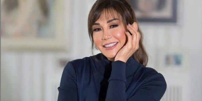 كاريس بشار مع طليقها وابنهما