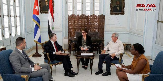 نائب وزير الخارجية الكوبي: نعتز بالعلاقات المميزة مع سورية والتاريخ المشرق من النضال المشترك