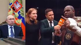 ماذا طلب ملاكم أمريكي من الرئيس فلاديمير بوتين على الهواء مباشرة؟