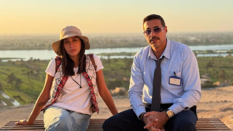 أحمد صلاح السعدني ودينا الشربيني في كواليس لاترد ولا تستبدل - الصورة من صفحته على انستغرام_0.jpg