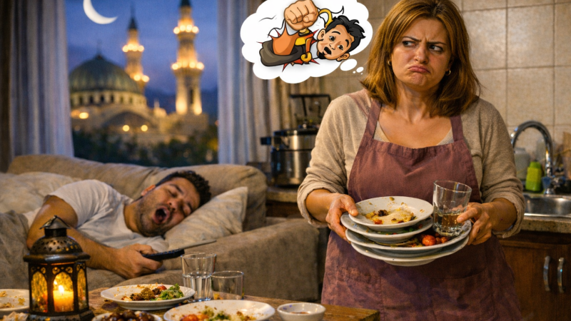 مين رح يجلي؟ الحكومة لا تنظف الصحون والرجل مثلها