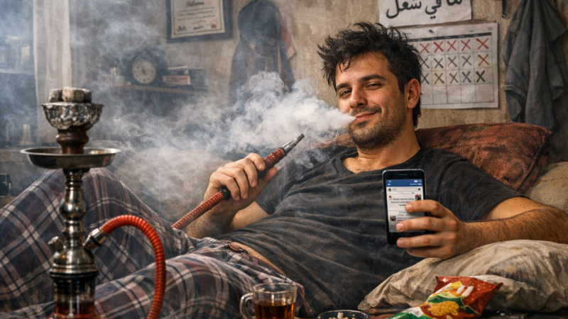 نشيط أبو الأعذار يحمّل الظروف مسؤولية بطالته وهو متمسك بالأركيلة