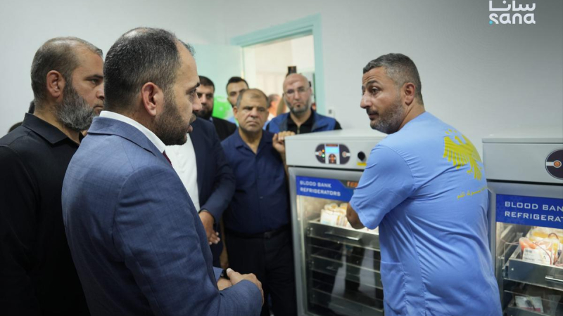 DSC02243 scaled افتتاح بنك الدم بمشفى السقيلبية الوطني بحماة بعد إعادة تأهيله