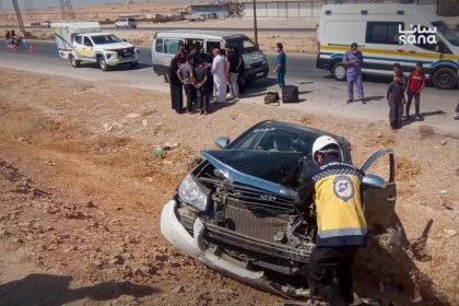 إصابة 17 شخصاً جراء حوادث سير في سوريا يوم أمس