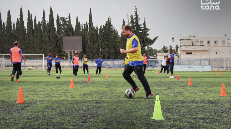 IMG 3704 مديرية الرياضة والشباب بإدلب تطلق دورة تأهيلية لمدربي كرة القدم ‏